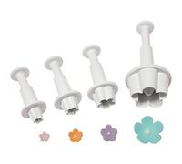 PME FB550 Lot de 4 Emporte Pièces à Poussoir, Plastique, Blanc, 0.5 x 0.5 x 3 cmFB550
