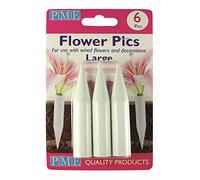 PME FP302 Lot de 6 Grands Tubes pour Fleurs, Plastique, Blanc, 1.4 x 1.4 x 70 cm