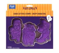 PME Halloween Emporte-pièces et Tampons - Personnages Effrayants (Set de 3), Violet