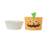 PME Halloween Moules Rigides à cupcakes avec Caissettes - Citrouille d'Halloween (Set de 12)