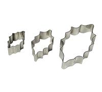 PME HL230 Lot de 3 Emporte Pièces Feuilles de Houx, Acier Inoxydable, Argent, 2 x 1.2 x 5.3 cm HL230