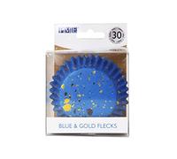 PME Lot de 30 caissettes à cupcakes doublées en aluminium Bleu et doré