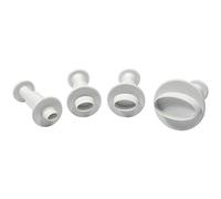 PME MO154 Lot de 4 Emporte Pièces Poussoir Ovale, Plastique, Blanc, 9 x 2 x 9 cmMO154