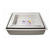 PME - Moule à Gâteau Rectangulaire en Aluminium, 229 mm x 330 x 75 mm de Profondeur, Argent