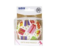 PME Noël Caissettes à cupcakes en Aluminium - Cadeaux Emballés (30 pièces), Blanc