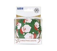 PME Noël Caissettes à cupcakes en Aluminium - Père Noël (30 pièces), Blanc