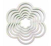 PME PNF1 Lot de 6 Emporte Pièces Fleur, Plastique, Blanc, 11.5 x 1 x 11.5 cm PNF1