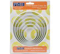 PME PNR5 Lot de 6 Emporte Pièces Ronds, Plastique, Blanc, 12.6 x 1 x 12.6 cm PNR5