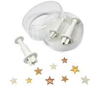 PME SA700 Lot de 3 Emporte Pièces à Poussoir Etoile, Plastique, Blanc, 2 x 2 x 5 cmSA700