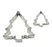 PME SC602 Lot de 2 Emporte pièces Sapin de Noël pour Biscuits et Gâteaux, Acier Inoxydable, Argent, 9 x 2 x 9 cm SC602