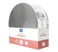 PME Set de 10 Plateaux à gâteau Ronds avec bords enveloppés, Argentées (14" / 35cm), Argentée