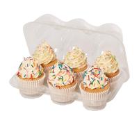 PME Set de 3 boîtes en plastique réutilisables pour cupcakes (6 alvéoles)
