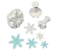 PME SF708 Lot de 3 emporte-pièces en Forme de Flocon de Neige Taille S, M, L Blanc