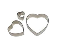 PME SH251 Lot de 3 Emporte Pièces Cœur, Acier Inoxydable, Argent, 6 x 1.2 x 6 cm SH251