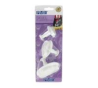 PME SKU202 Lot de 3 emporte-pièces en forme de tête de mort en plastique AMS, Blanc