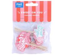 PME Toppers pour gâteaux Saint Valentin - Doux sur Toi, Set de 24