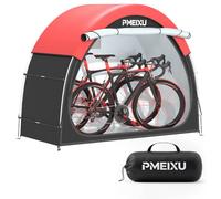 PMEIXU Garage de vélo imperméable, tente d'appoint extra haute pour 2 à 3 | Tissu Oxford 210D PU4000 imperméable, hauteur de porte de 135 cm, double fermeture éclair et revêtement argenté, mobile