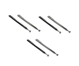 PMELCXD 6 Pièces Barre Aimantée Extensible Barre Magnétique Aimantée Télescopique Barre Magnétique Télescopique Outil de Levage Magnétique （noir + argent）
