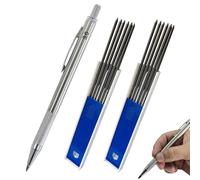 PMELCXD Porte Mines 2mm Crayon Automatique Tout métal 2mm avec 12 Mines 3.0mm (2B) + Taille-Crayon + Design Ergonomique + idéal pour Artistes, étudiants et Professionnels + Confort d'utilisation