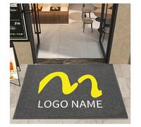 PMFRUG Paillasson Interieur Personnalisable avec Logo et Texte Tapis Personnalisés Antidérapant pour Chien Entrée Porte Couloir,Gris
