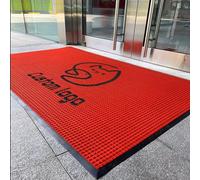 PMFRUG Tapis Personnalisable avec Logo et Texte Paillasson Personnalisé Famille D'entrée Intérieur Extérieur pour d'entreprise dans Le Bureau Ou de Bar,90x120cm