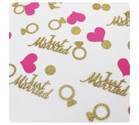 Pmnzdy Just Married Lot de 100 confettis en diamant à pois en forme de cœur - Confettis décoratifs à paillettes - Décoration de table pour douche nuptiale, mariage, enterrement de vie de jeune fille