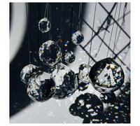 Pmnzdy Lot de 5 boules de cristal de 15 mm - Prisme transparent - Attrape-soleil - Cristal arc-en-ciel - Pendentif en forme de goutte - Cadeau pour jardin, rideau, décoration de mariage - Plafonnier