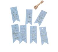Pmnzdy We Are So Happy Lot de 100 étiquettes cadeaux en papier kraft impression unilatérale 5,6 x 2,2 cm avec ficelle de jute 10 m Mini étiquettes pour cartes artisanales Décorations de mariage, Noël