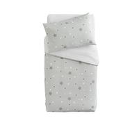 PMP Parure Imprimée Housse de Couette + Taie Etoiles Gris 100 x 140 cm