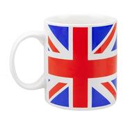 PMS Mug de luxe Union Jack 310 ml pour thé, café, couronnement, drapeau britannique, drapeau britannique, rouge, blanc, bleu, idée cadeau pour homme et femme