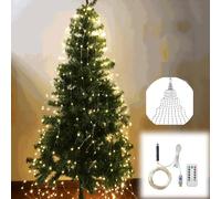 Pneterg LED Guirlande Lumineuse Sapin De Noel, LumièRes De Cascade D'Arbre De NoëL, 8 Mode D'éClairage, 6 Heures De Travail Et 18 Heures De Repos, Pour DéCoration IntéRieure ExtéRieure (1m, 100 LEDs)