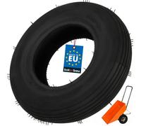 KOTARBAU® Pneu Brouette - 4.00-8 - Gomme - ⌀ 38 cm - Noir - Roue De Rechange - Pneu Remorque - Résistant - pour Chariot Jardin Bricolage