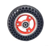 Pneu solide de 17,8 cm, pour scooter électrique et fauteuil roulant, pneu sans air anti-crevaison avec jante en alliage d'aluminium, roue anti-crevaison (rouge, 10 mm)