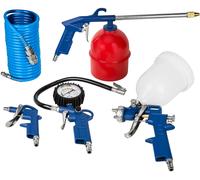 Pneumatique Ensemble 18tlg Pistolet Vernis Soufflette Gonfleur Pneus 5m Spirale