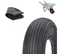 ECOVELO Pneu Rigato Renforcé 2PR Caoutchouc Roue pour brouette 3.50-8 avec Chambre à Air 3.50-8 Pneu Bias Ply 4 plis 8 inches 130 kg 250 kpa 36 P.S.