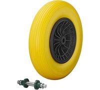 PneuPolyuréthaneavec jante en plastique 16" 4,00-8 avec axe 20 mm