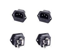 PNGKNYOCN Prise de Module d'entrée iec320, AC 250V 10A 3 Broches Adaptateur de Montage sur Panneau avec Porte - fusible (4 Groupes)