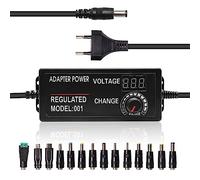 PNGOS Alimentation Universelle 3V - 24V 3A Adaptateur Secteur Réglable AC/DC Chargeur Universel avec Indicateur De Tension LED pour 3V - 24V Appareils Ménagers Éclairage LED Moteur DC DVD