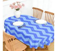 PNHCL Nappe Ovale GéOméTrique 140x260 cm, Nappe Imperméable Lavable et Réutilisable, Protection Table Style Campagne pour Terrasse Buffet Mariage Outdoor W&47