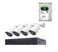 PNI House IPMAX POE Five Kit de vidéosurveillance, NVR avec 4 Ports POE, 4 caméras de vidéosurveillance 5MP, détection Facial, détection de Mouvement avec HDD de 1 TB