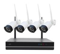 PNI House Kit vidéosurveillance WiFi832 - NVR 4 canaux + 4 caméras extérieures 3MP Wi-Fi, IP65, vision nocturne