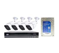 PNI House PTZ1300 Kit de vidéosurveillance Full HD AHD avec 4 caméras extérieures 2 MP, 1080P et PNI SafeHouse 1 to Inclus