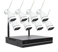 PNI House WiFi660 NVR Kit de vidéosurveillance 8 canaux et 8 caméras extérieures sans Fil 3MP, P2P, IP66