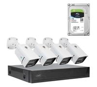 Kit de vidéosurveillance PNI House IPMAX POE 3, NVR avec 4 Ports POE, 4 caméras 3MP, extérieur, Power Over Ethernet, détection de Visage