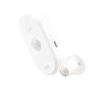 PNI SafeHouse HS401 Détecteur de Mouvement PIR avec Wi-FI, Compatible avec l'application Tuya, Alarme sonore 80 DB, Haut-Parleur intégré, Alimentation USB C 5 V
