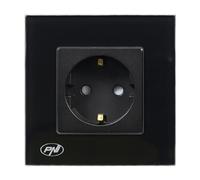 PNI WP101B Boîte d'encastrement unique avec cadre en verre, couleur noire