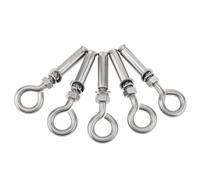PNXKTXO Lot de 5 boulons à œil en béton M10 x 117 mm, crochets à vis en acier inoxydable pour mur de béton, brique, anneau de levage robuste de 0,95 cm