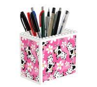 Poadnly Vache créative imprimée en dessin animé, Pot à crayons/pot à stylos pour le bureau, la maison et l'école, organiseur de bureau compact pour fournitures de bureau
