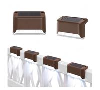 POAHNCU Lampes Solaires Au Sol, Lumières Solaires Pour Terrasse, Marche Extérieure allée de patio(Brown Shell-White,16Pcs)