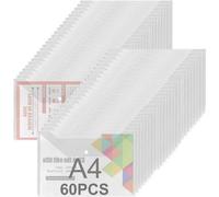 Poche A4 transparente avec bouton-pression, lot de 60